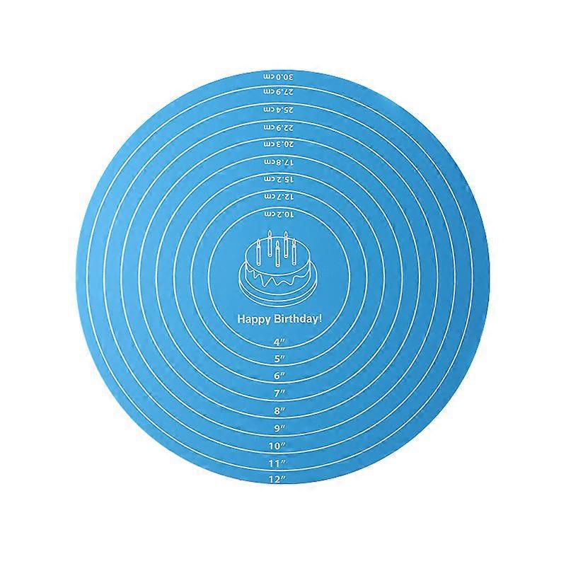 1pc Non-Stick Silicone Pastry Mat For Cake Turntable With Measurements - Heat Resistant Bake Tool For Easy Cake Decorating And Baking