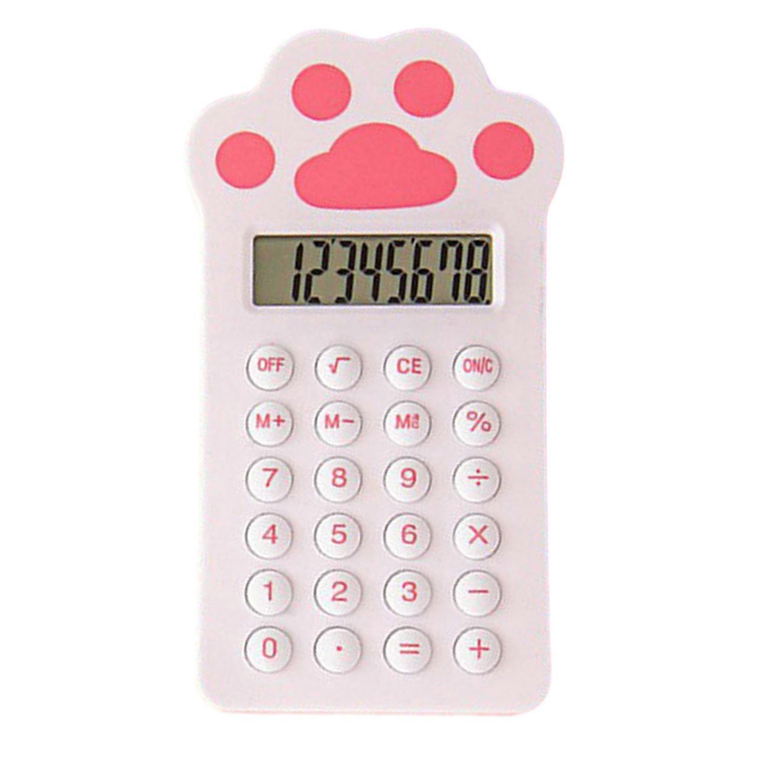 Calculator Cartoon Carrot Strawberry Cat Paw Shape Calculator Compact Portable Mini Calculator for School Office