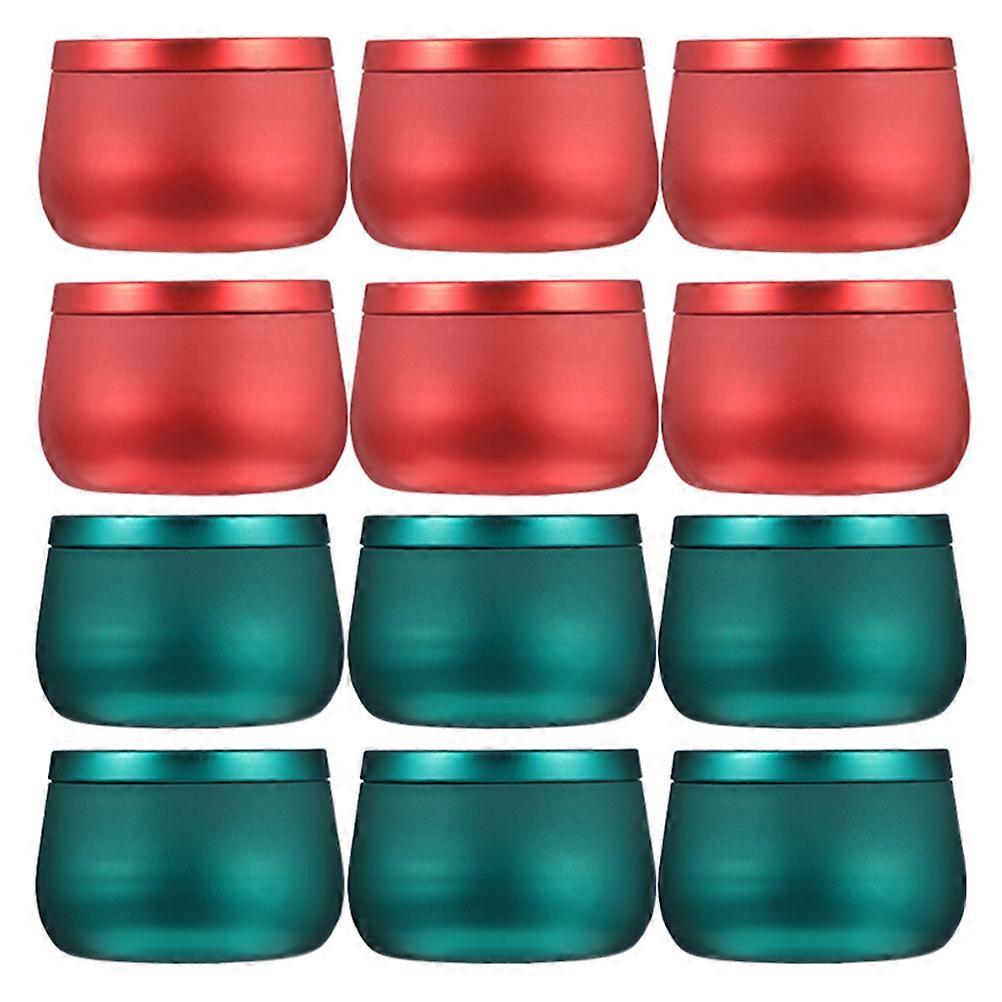 12pcs Multi-purpose Sealed Tinplate Box Storage Tea Jars Candy Storage Can