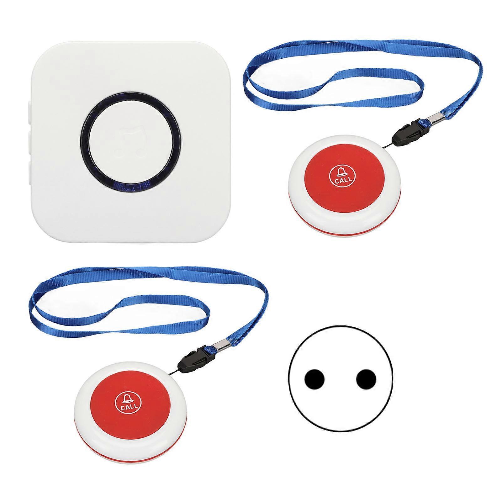Wireless Caregiver Pager 1 for 2 Long Distance Transmission SOS Call Button for The Elderly Patient Disabled 100?240V EU Plug