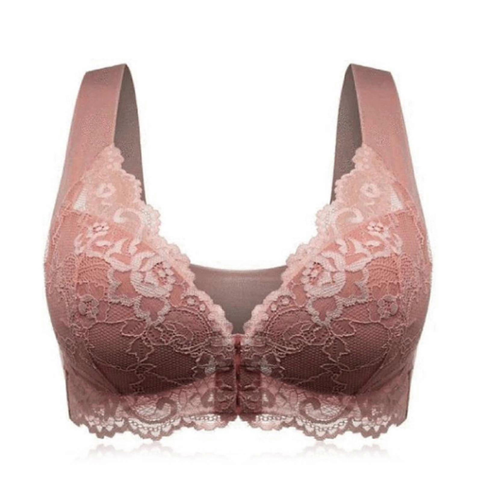 Front Closure Bra With Floral Lace Lift Stretch 5d Shaping Seamless Bra Push Up Full Coverage