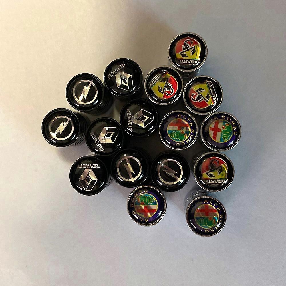 עיצוב רכב 4pcs סגסוגת אלומיניום ספורט סמל רכב צמיג שסתום מכסה צמיגים צמיגים אוויר גבעולים כובעים עבור דוקאטי מאזדה פיג'ו (כסף) shry