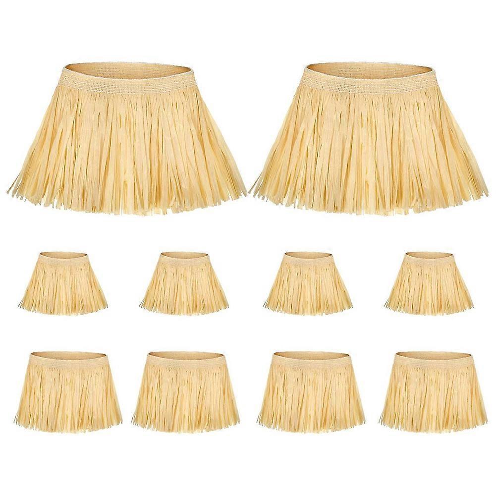 10 قطع طقم القش الورق زي الملحقات الرقبة والذراع والكاحل للحفلات التبعي