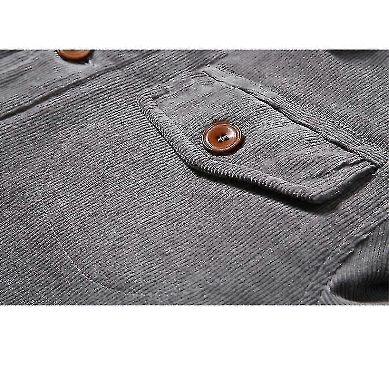 Masculino Retro Corduroy Sherpa Trucker Jaqueta Pele Fleece Forrado Casaco Casual Clássico