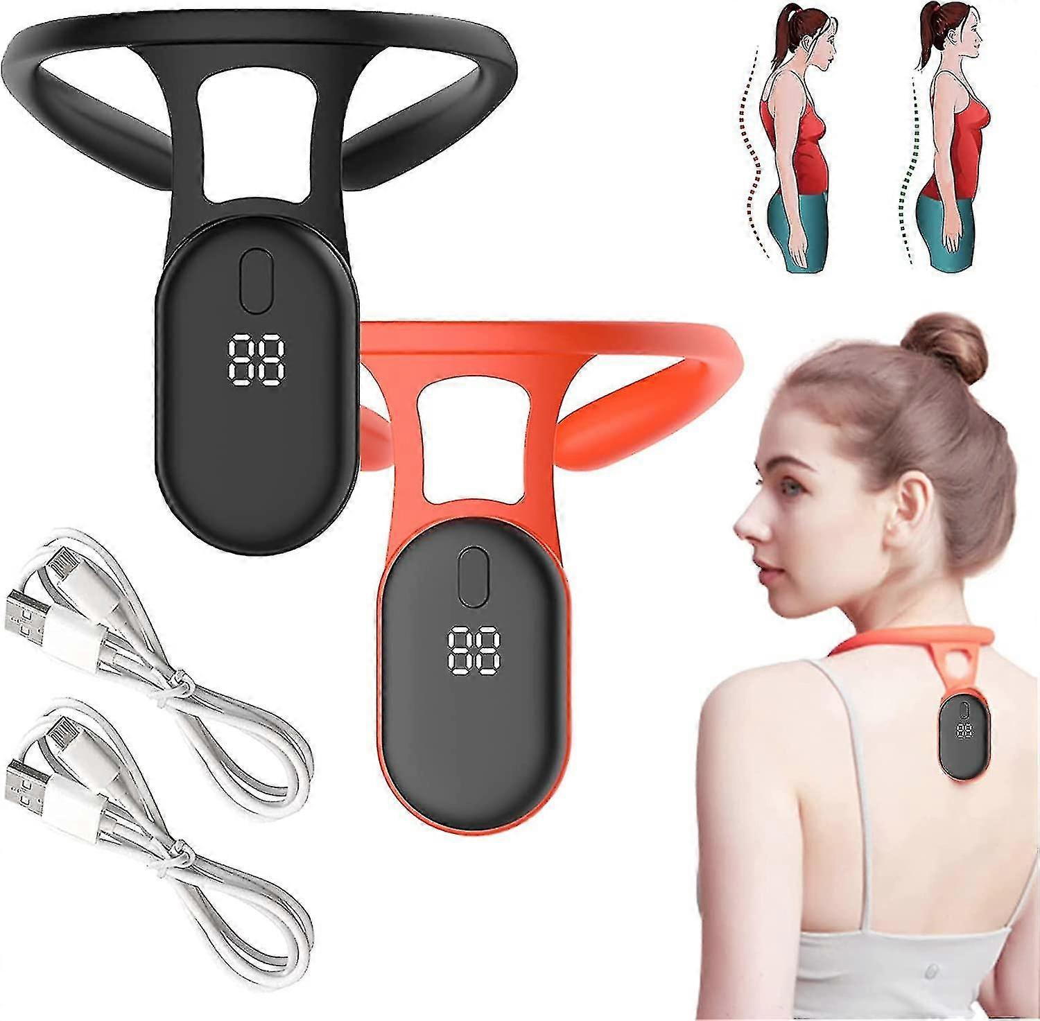 2pcs Lymphatic Massager, Ultrasonic Portable Lymphatic Soothing Body Shaping Neck Instrument, Sitting Posture Correction Belt Neck Lymphatic Relief Ma