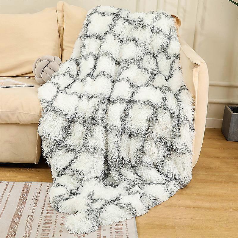 Plush double-layer blanket Nordic style sofa tie-dye blanket