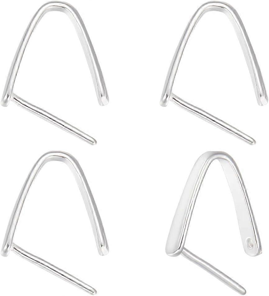 1Box 6Pcs Snap on Bails Sterling Silver Pendant Charms Connector Clasps