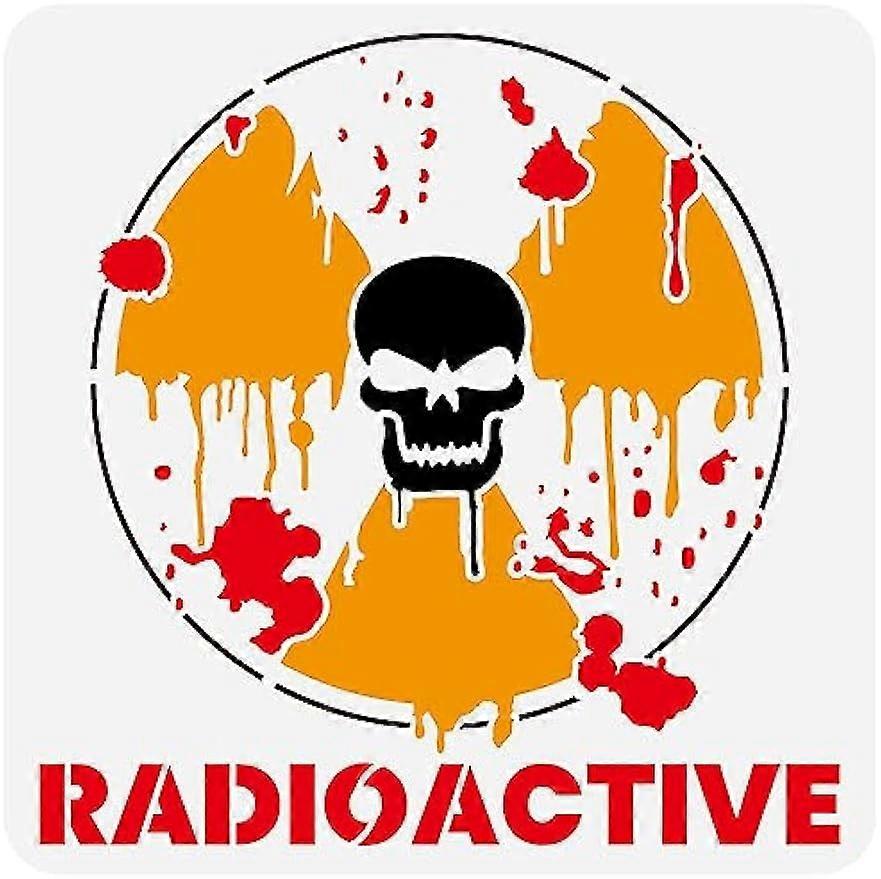 Radioactive Stencil for Painting 11.8x11.8inch Radiation Hazard Warning Stencil Radioactive Sign Stencil Reusable Stencils of a Radioactive Symbol for
