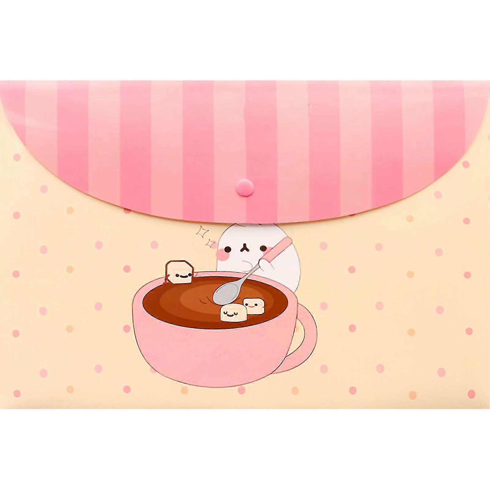 ClearPinkPlasticEnvelopes,Approx13x9in,LovelyBunnyDesign,Waterproof,Dustproof,Durable,Anticorrosion,withPPSnapButton