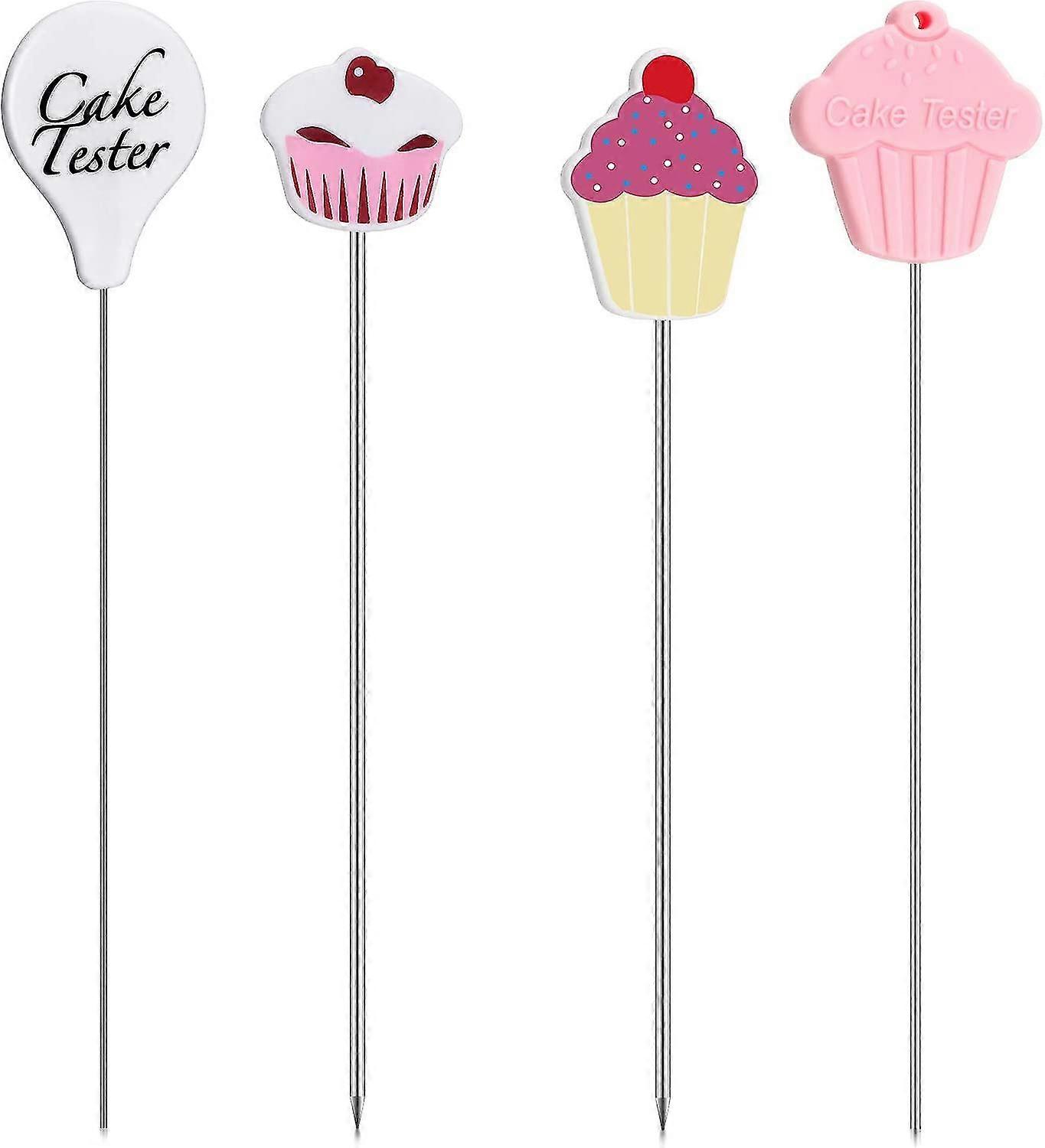 Christmas Cake Tester Needles Stainless Steel Reusable Cake Testing Needles Practical Cake Tester Skewer Needles For Kitchen Home Bakery Tools, 4 Piec