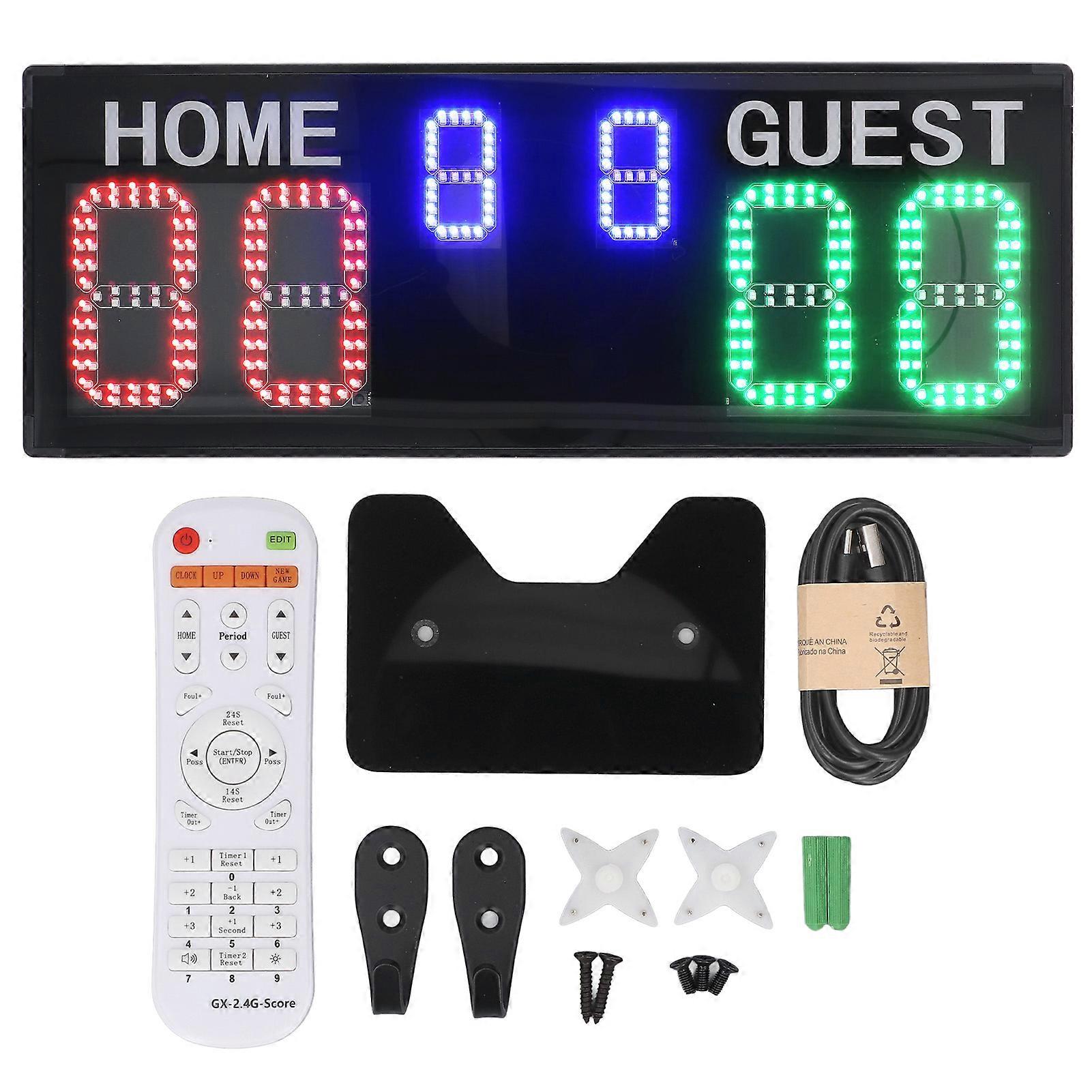 Electronic Scoreboard 6 Digit 199 Bright LED Display Digital Score Keeper with Remote for Volleyball Basketball Soccer