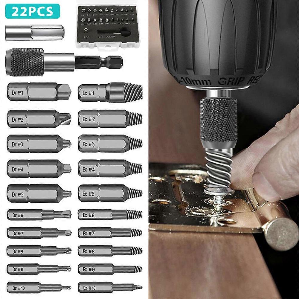 Beschadigde schroef extractor remover boor bit set demontage schroeven bout stud slip tanden slopen gestripte gebroken remover gereedschap