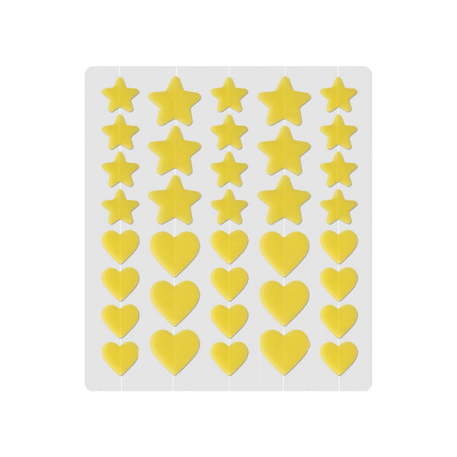 Acne Patch Good Elasticity Fog Surface Design Hydrocolloid Acne Absorbing Cover Patch Yellow Heart Shape