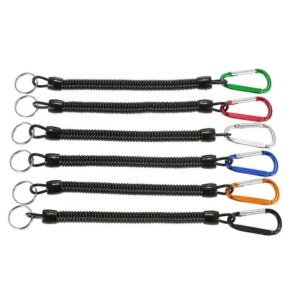 6PCS Fishing Coiled Lanyards Boating Fishing Ropes Tackle Fish Tools