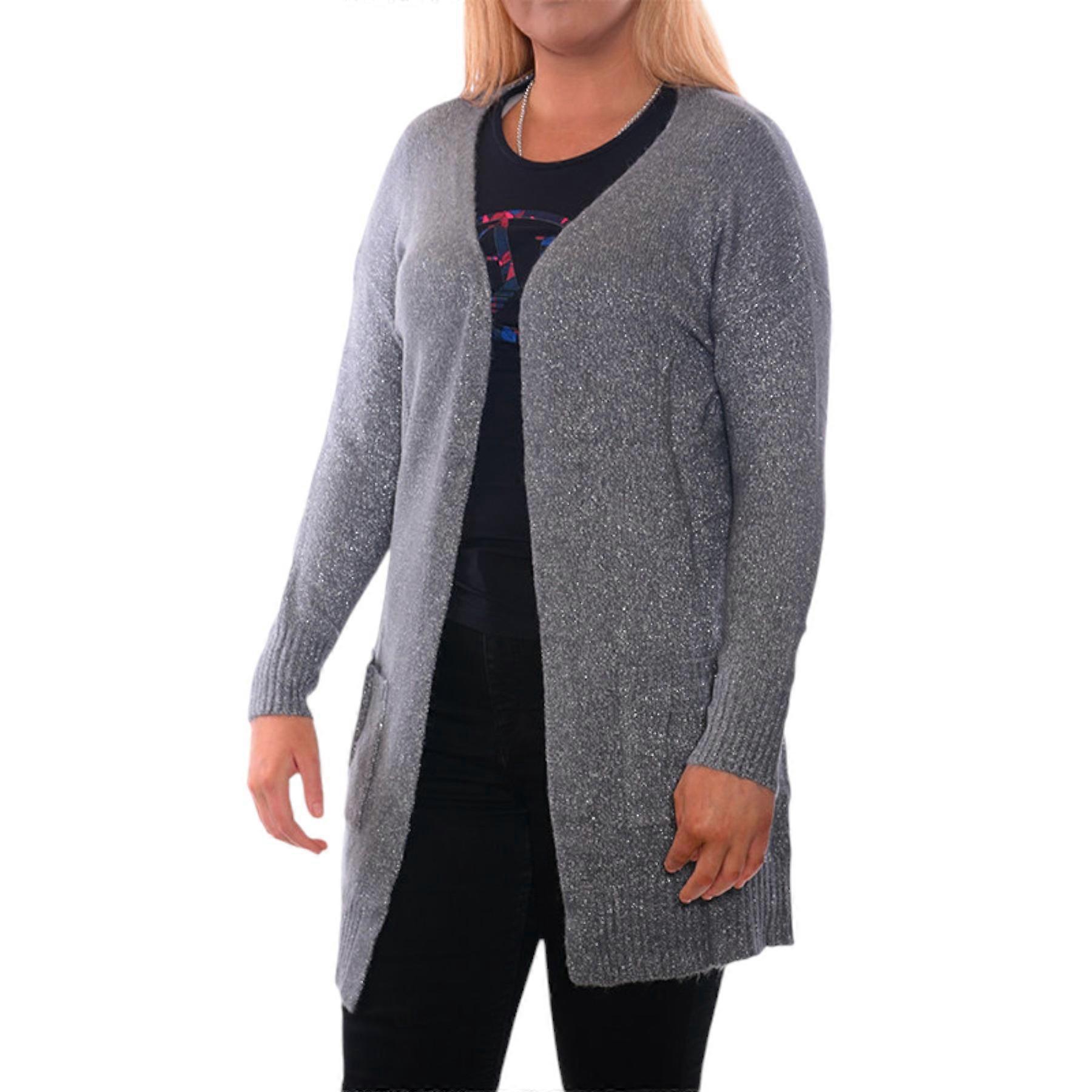 Zara Dame Åben Glitrende Cardigan Dame Strik Casual Jumper Sweate