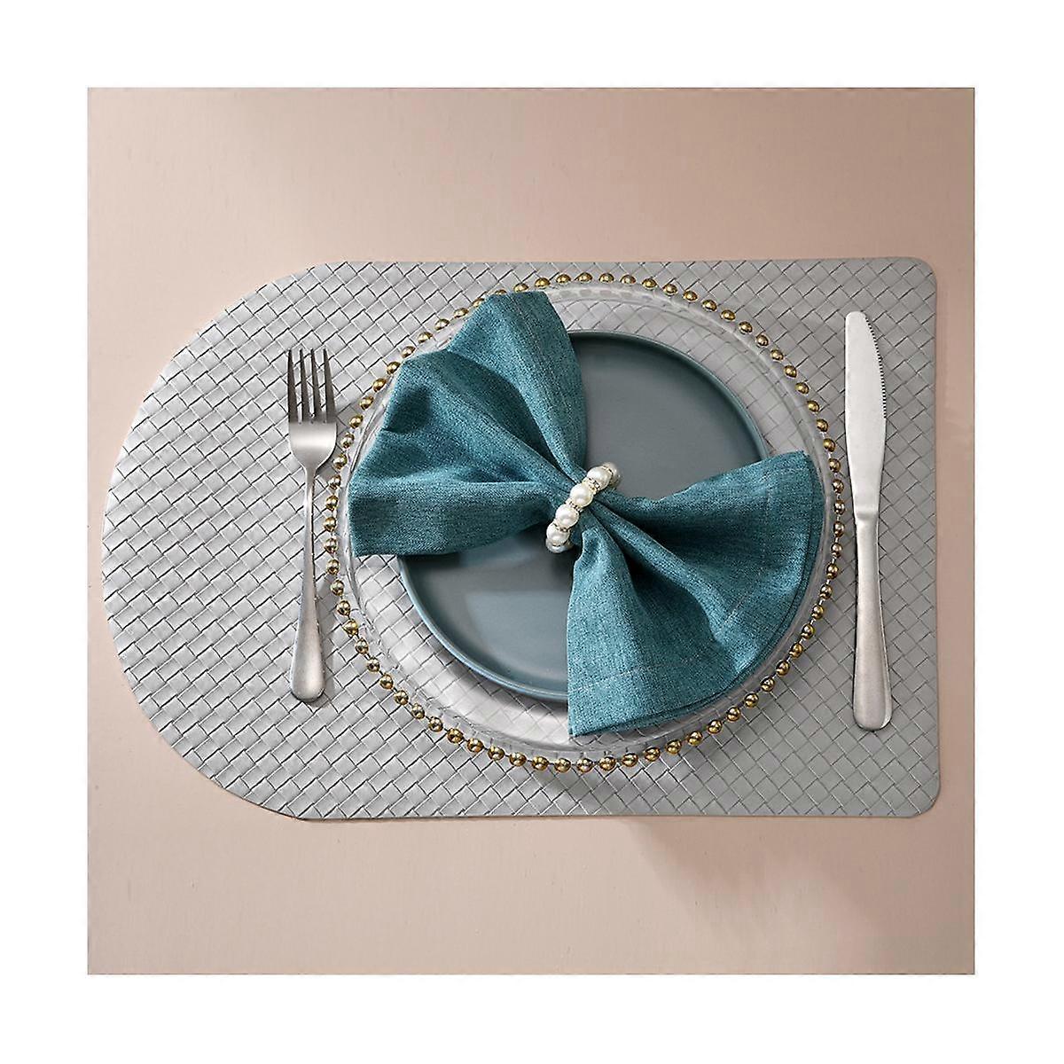 10Pcs Imitation Napkin Ring Rhinestone Beaded Napkin Ring Holder for Dinner Table Decoration Party