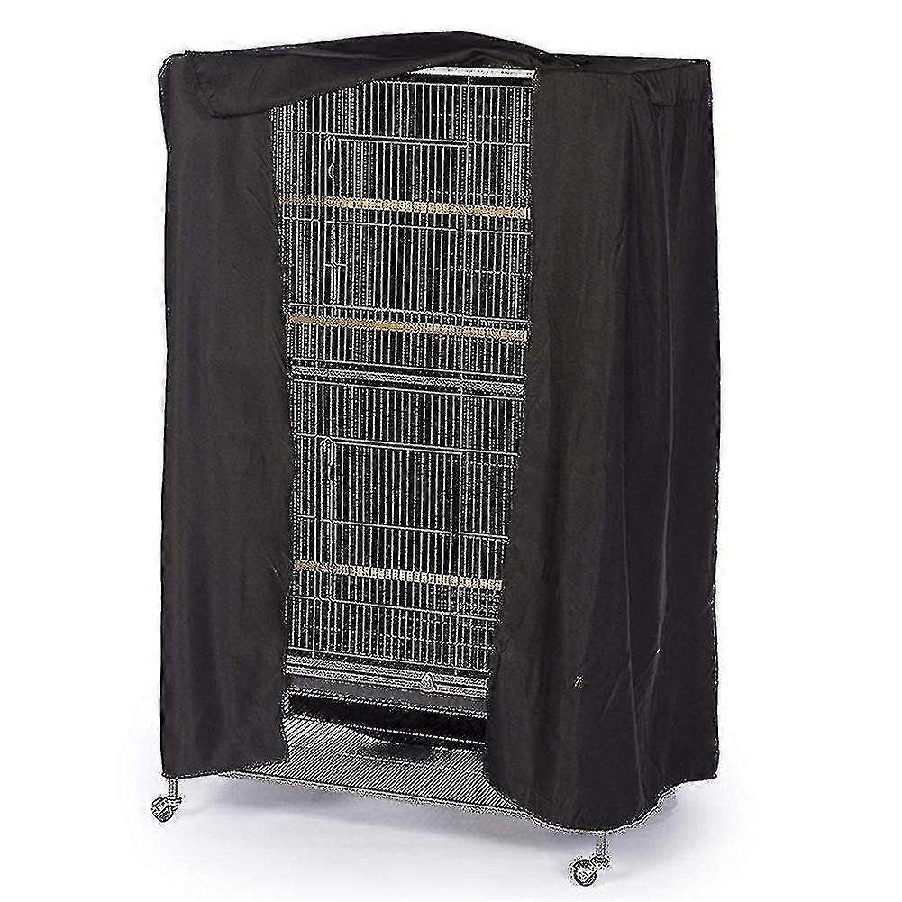 Large Bird Cage Cover - Durable Lightweight Solid Parrot Sleep Helper Cover - Color: Black