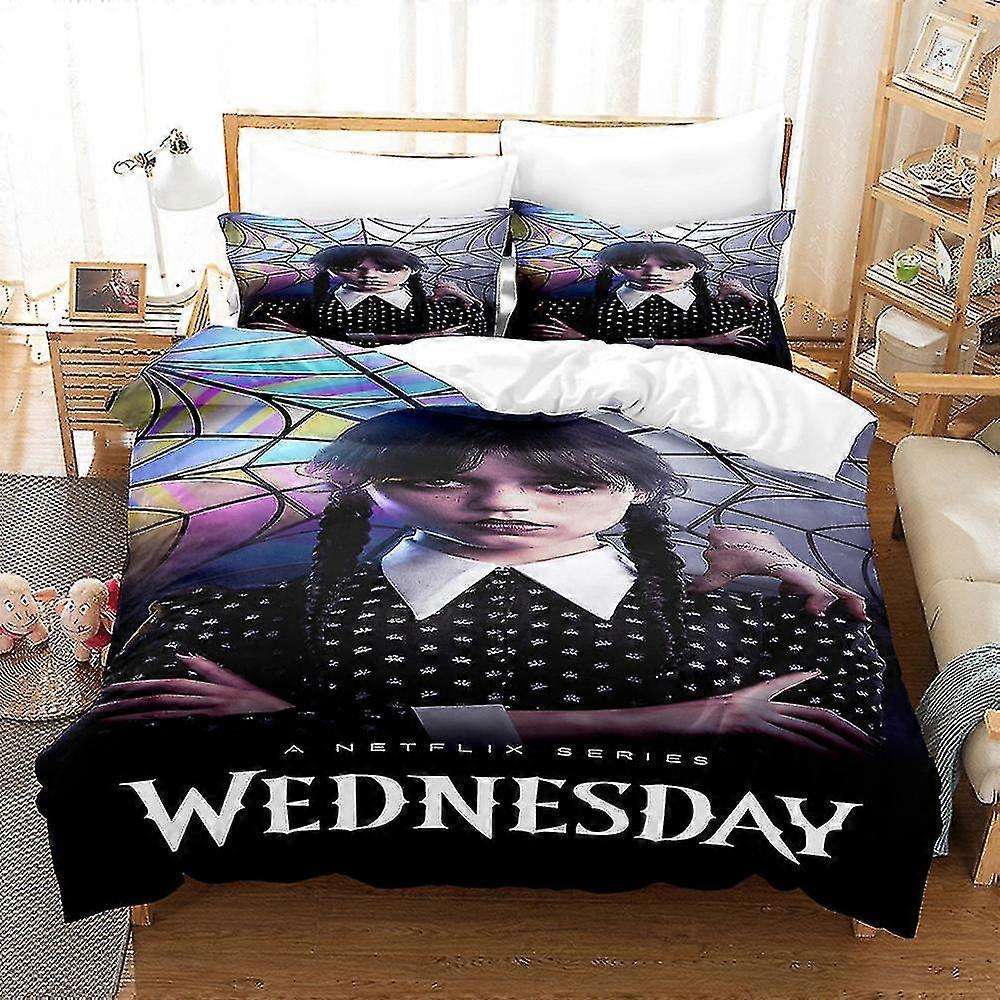 Quarta-feira Addams 3d impresso roupa de cama conjunto edredom capa colcha capa travesseiro crianças presente 03