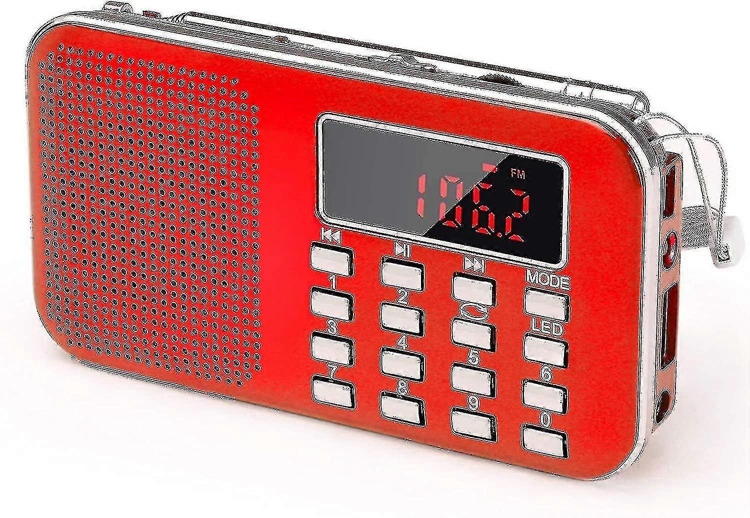 Mini Portable Radio Fm Pocket Radio With Led Flashlight, Digital Radio