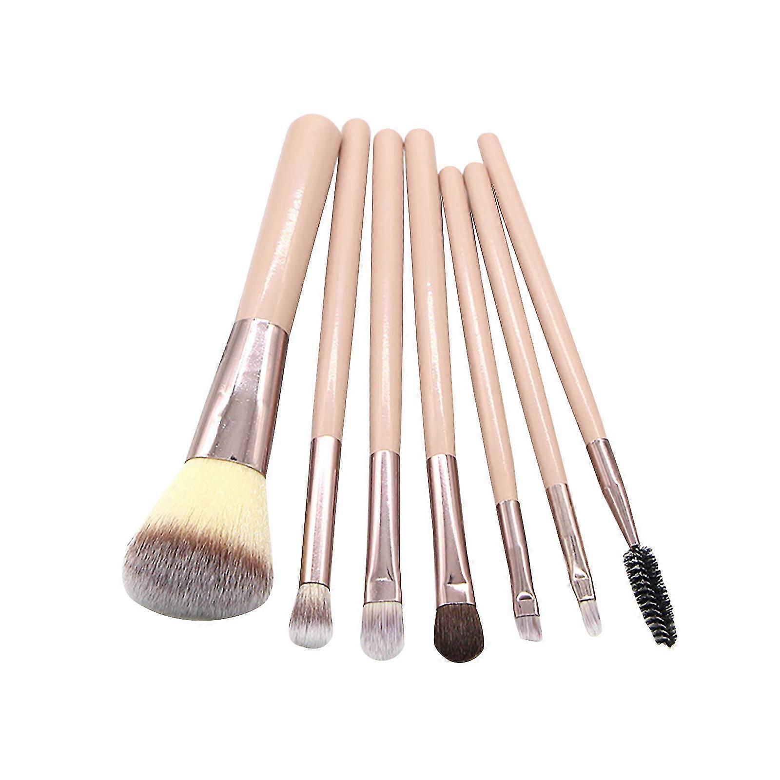 7pc Portable Makeup Brush Set, Foundation Brush, Eye Shadow Brush Set