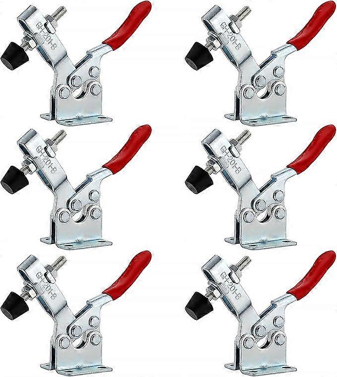 6 Pcs GH-201B Horizontal Toggle Clamp, Toggle Clamp, Clamp Quick Release Capacity Quick Release Knee Lever Tensioners for Machines, Carpentry 90KG 19