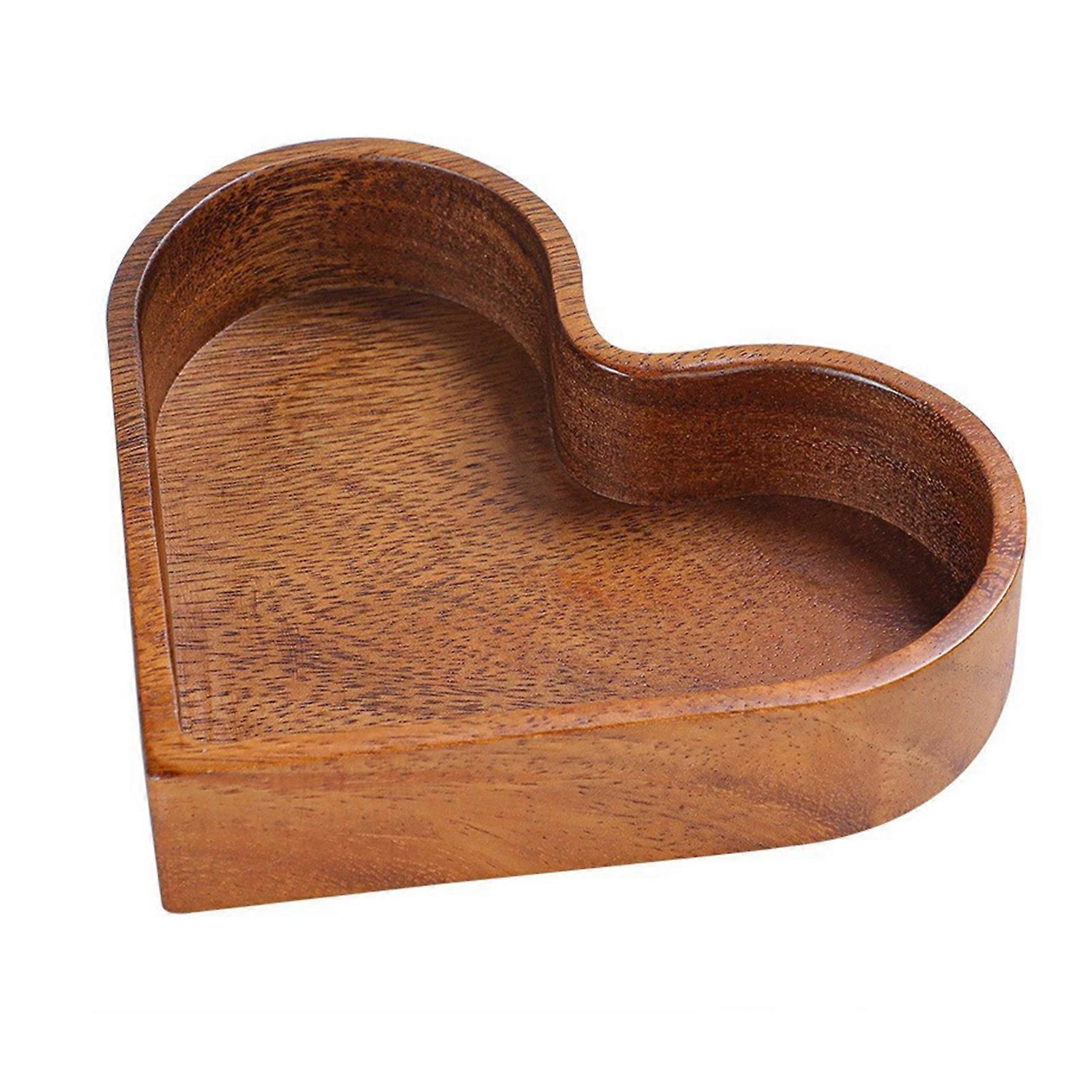 Wooden Tray Multi-purpose Snack Nut Tray Stackable Heart-Shaped Serving Tray Dining Table for Household