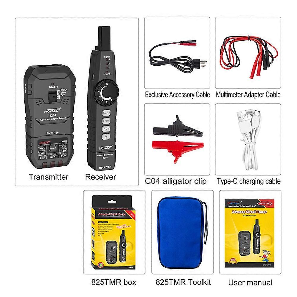 Optisk Wire Meter Tracer Digital Network Cable Tester Network Line Finder Wire Tracker med Illuminate Funksjon