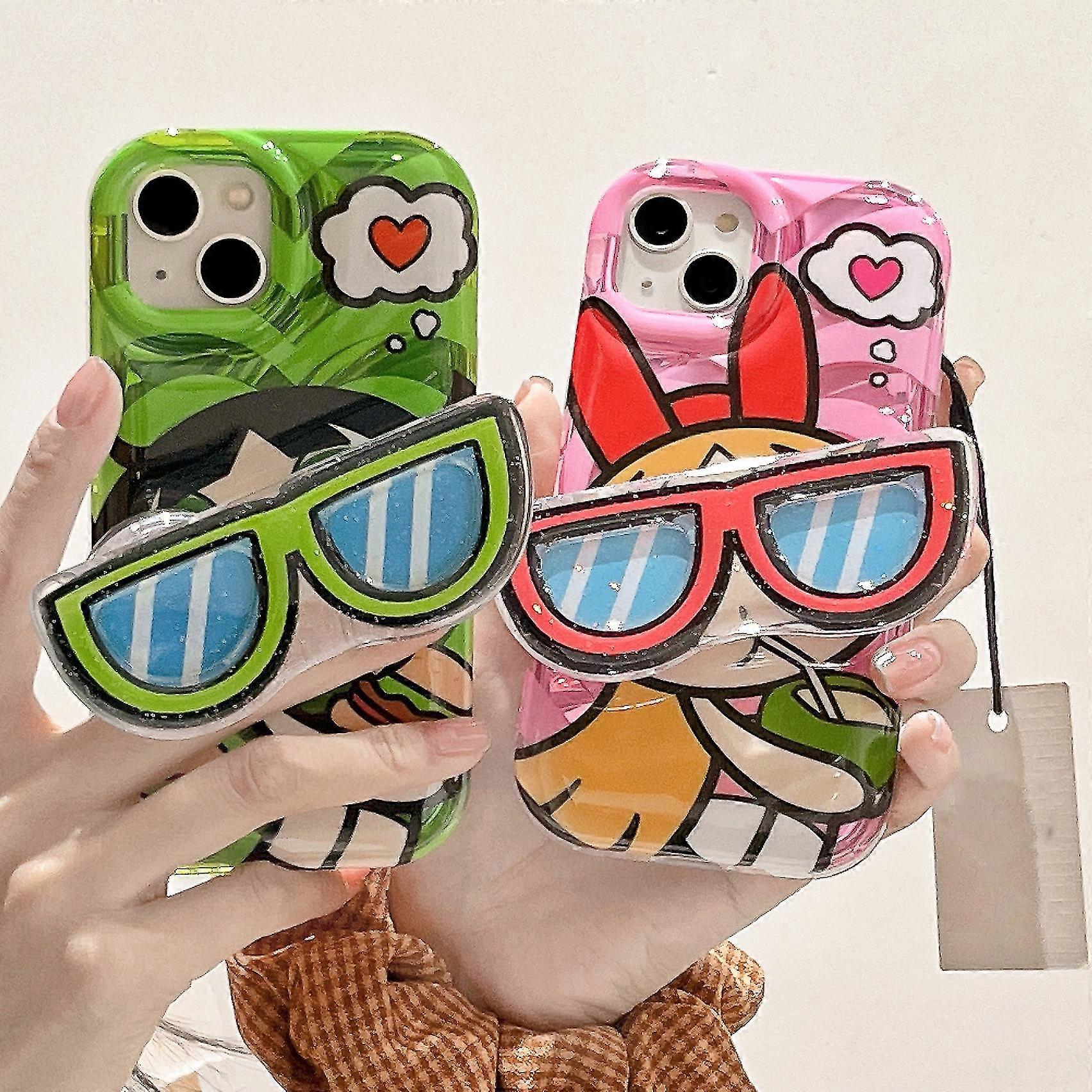 Θήκη τηλεφώνου Cartoon Powerpuff Girls Bracket για Iphone 14 13 12 11 Pro Max X Xr Xs 6 6s 7 8 Plus Se 2020 Μαλακό πίσω κάλυμμα σιλικόνης