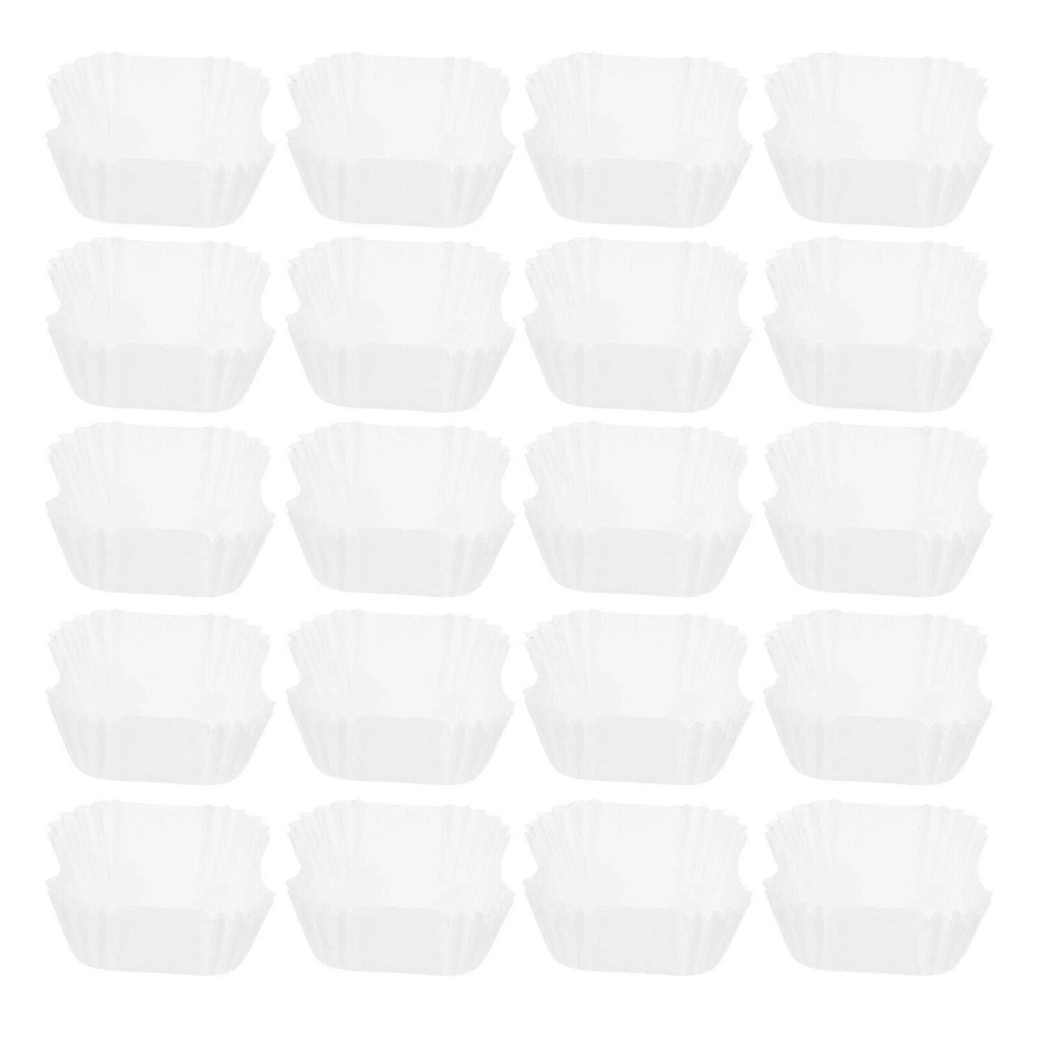 100 قطعة بطانات ورقية مربعة للفطائر الكعك يمكن التخلص منها الكعك الصغير كب كيك غلاف ورق الحالات / YY