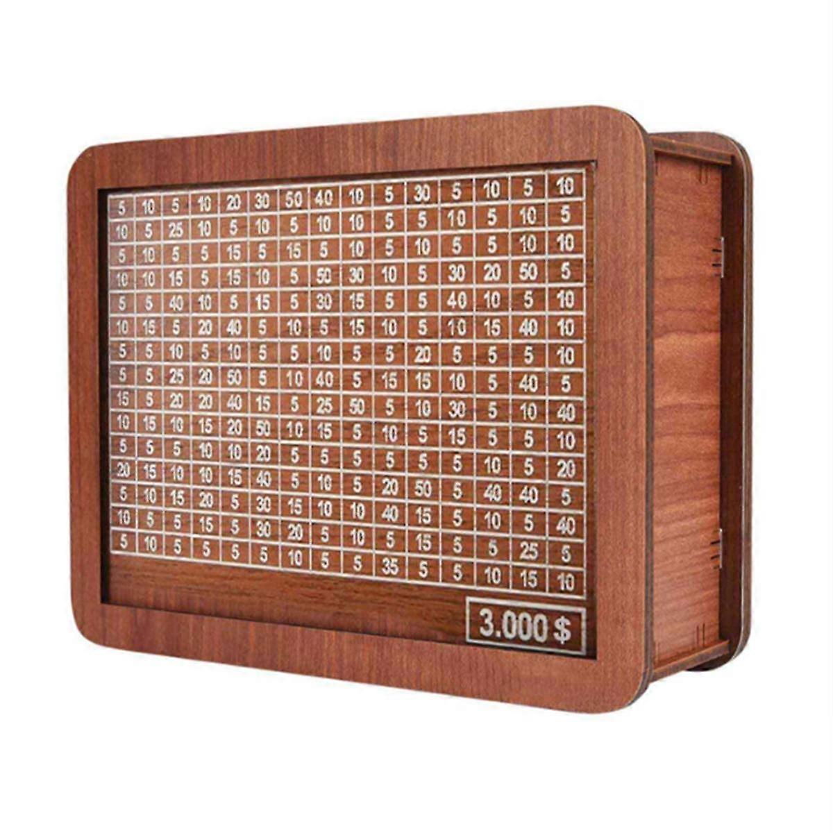 Wooden Piggy Bank for Adult Kids, Money Box with Counter, Money Saving Tin, Reusable Money Box with