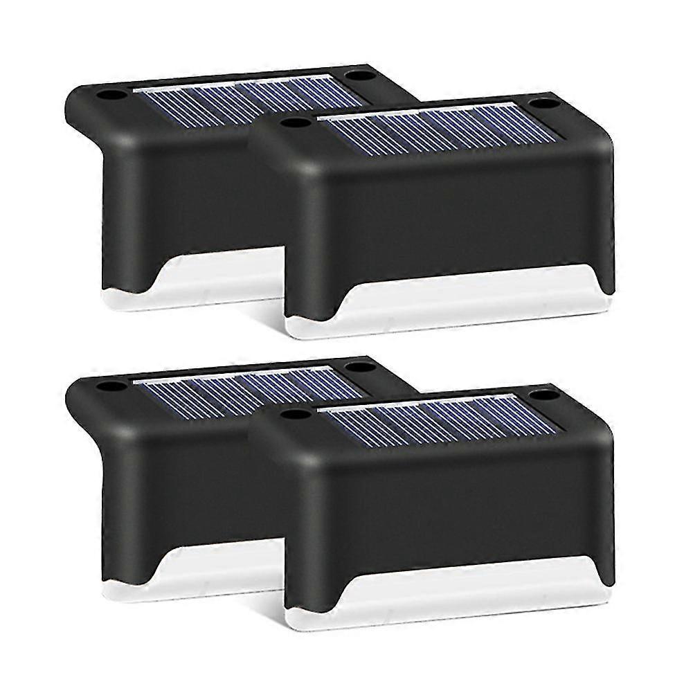4pcs LEDソーラーパワードデッキライト防水屋外ガーデンフェンスパティオランプハイ