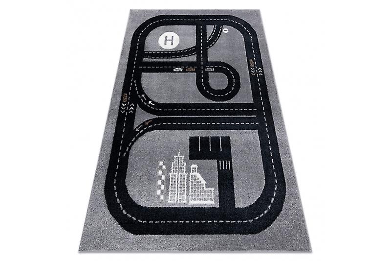 Carpet FUN Track for children, street, town grey