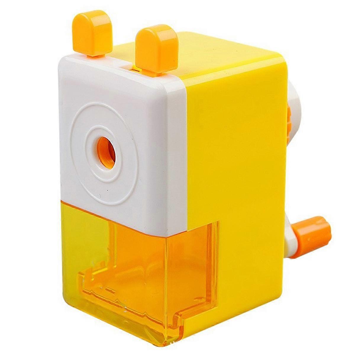 Pencil Sharpener Mini Cute Hand Cranked Pencil Sharpener for Primary Secondary School StudentsYellow