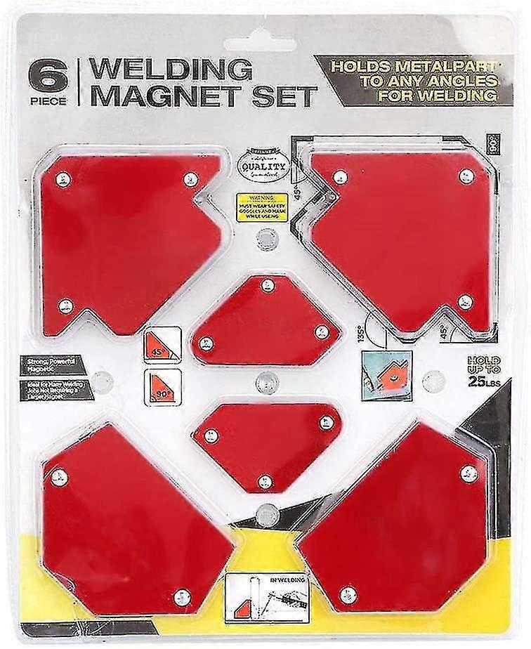Magnetic Welding Stands Angle6pcs Fixed Magnetic Welding Stand Welding Angle Positioner Welding Tool Without Switch For Fixed Welding (red)