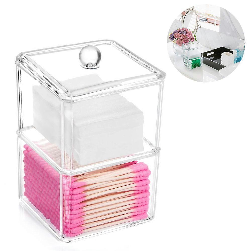 Acrylic Dispenser, Square Stackable Sets Cosmetic Container with Cover
