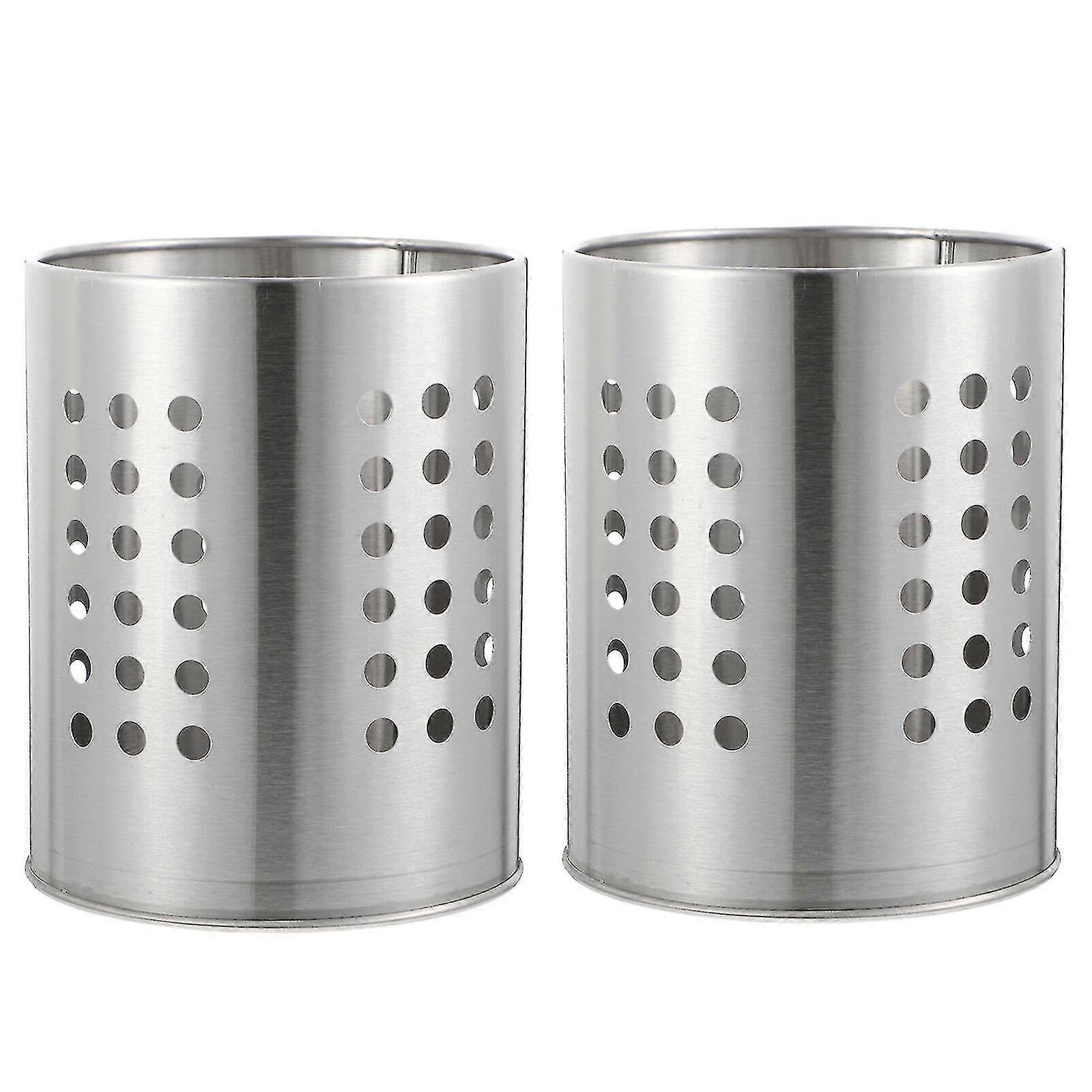 2pcs Thickened Stainless Steel Kitchen Tableware Storage Holders For Chopsticks