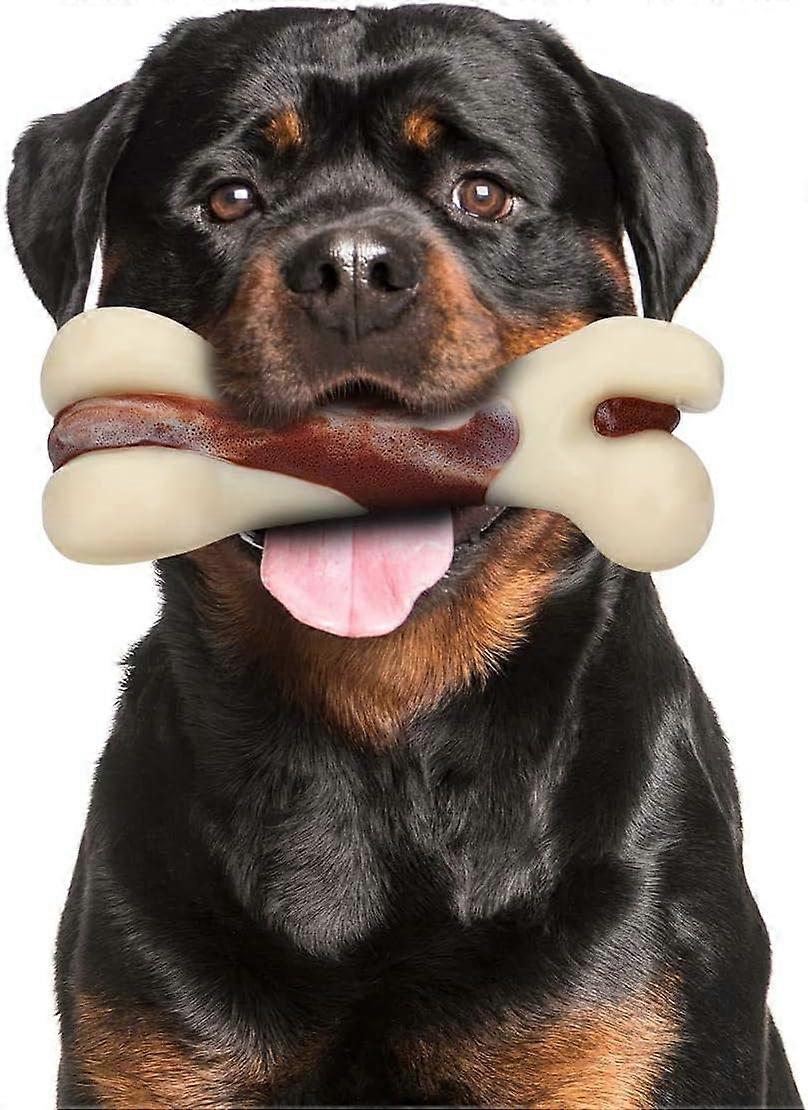 Dog Chew Bone, Durable Bone Toys for Aggressive Chewers, with Beef Flavor, Inter -8
