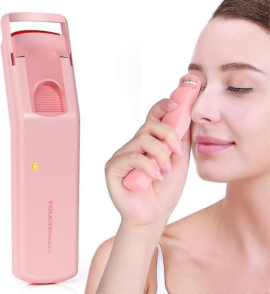 (pink)electric Heated Eyelashes,improved Professional Eyelash Curler, Electric Heated Eyelash Curler, For Curly And Long Lasting Eyelashes, One Step C