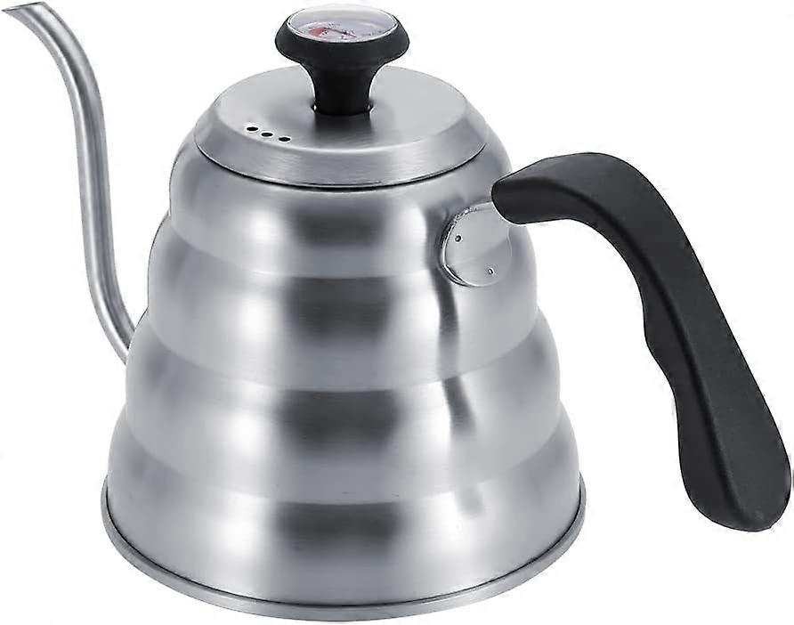 1.2L ステンレススチール製グースネックコーヒードリップポット、温度計付き、ポアオーバーコーヒーポット