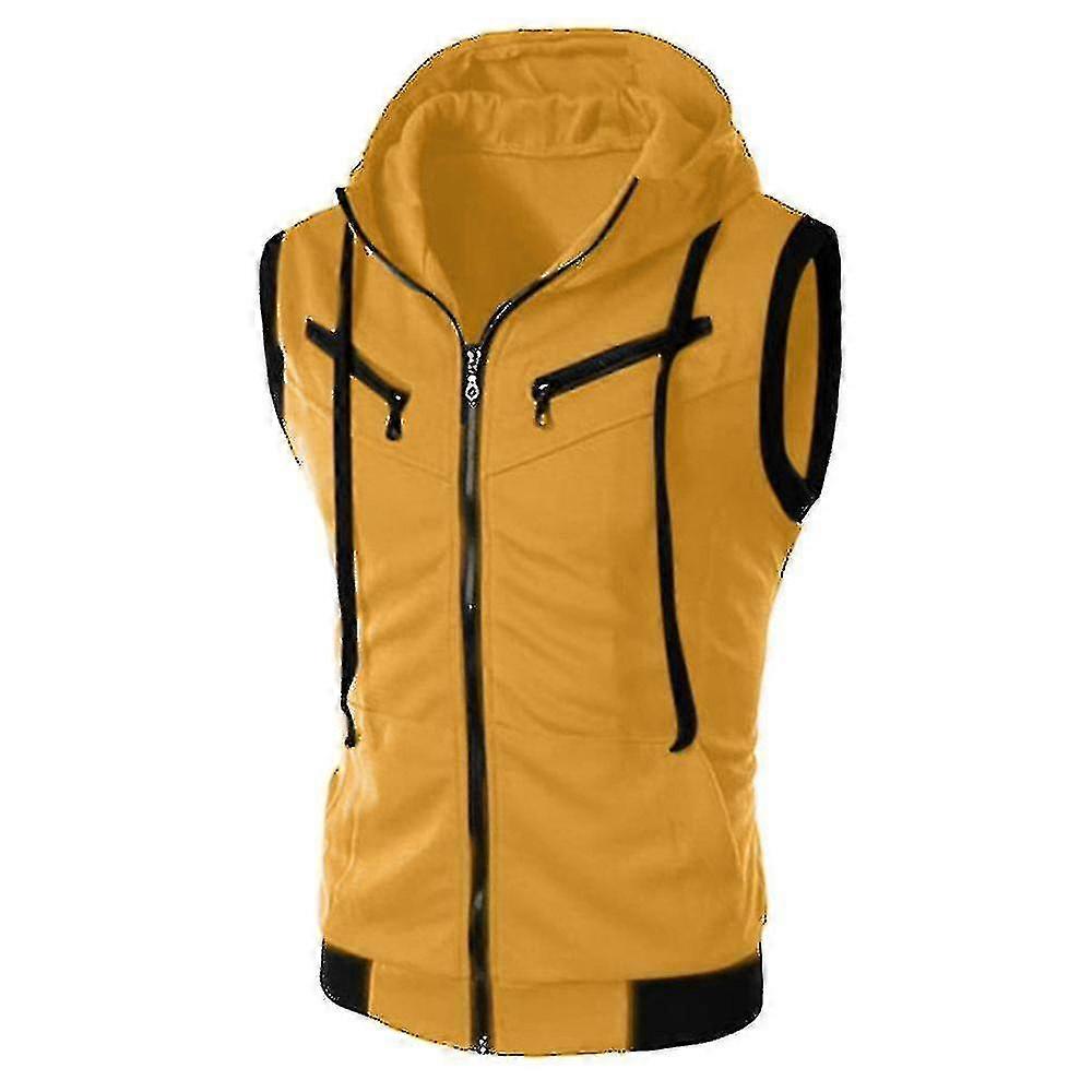 Hombres Zip Up Chaleco sin mangas Sudadera con capucha Chaleco sudadera Chaqueta Chaleco Chaleco Top