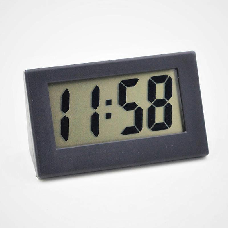 1pc Desk Digital Clock LCD Screen Self-Adhesive Bracket Car Clock Plastic Mini Time Clock