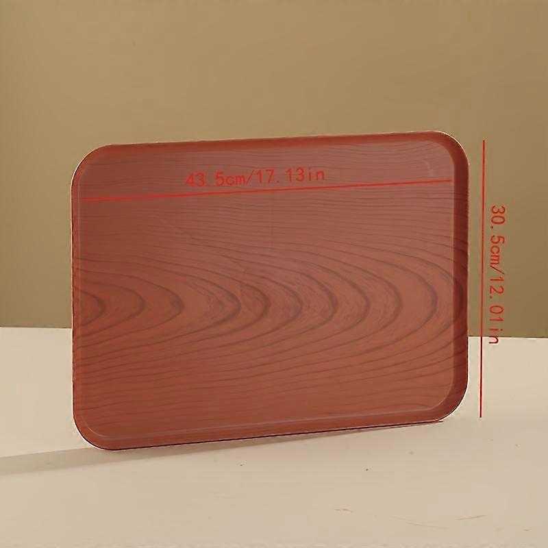1pc Elegant Imitation Oak Grain Rectangular Fruit Tray - Durable for Home & Hotel Use, Perfect for Serving Fruit, Dim Sum, Salads, and Tea Sets - Styl