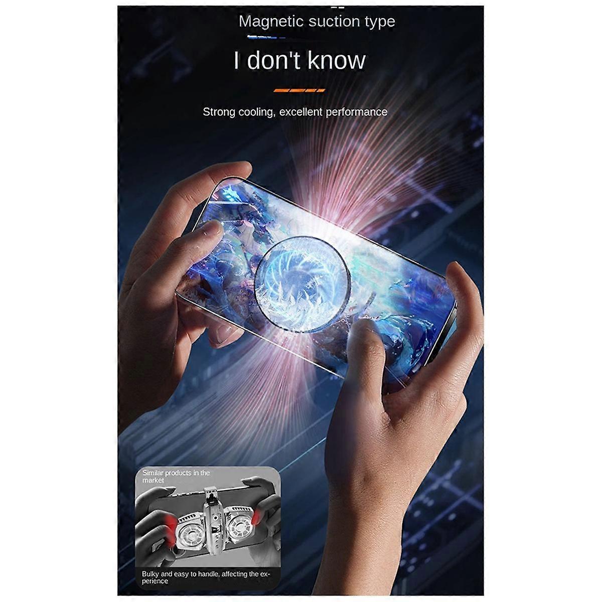 Magnetic Mobile Radiator Phone Cooler with Digital Display Semiconductor Cooling Fan Cooler for Tablet/Phone Cooler,A