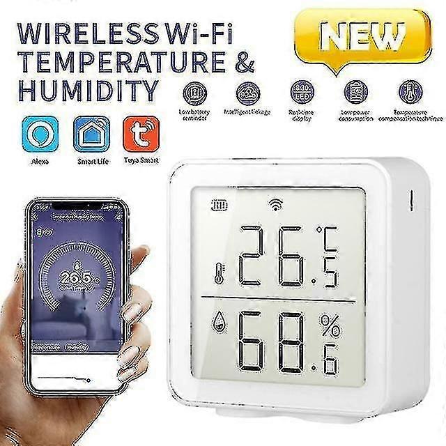 Smart Home Wifi Wireless Temperature Humidity Sensor Lcd Thermometer Indoor Thermometer Hygrometer