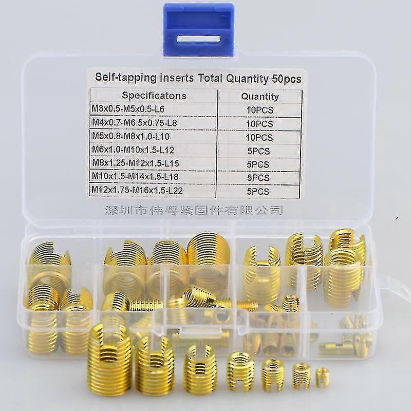 50pcs 302type Self-tapping Thread Sleeve Self-tapping Screw Sleevem3m4m5m6m8m10m12