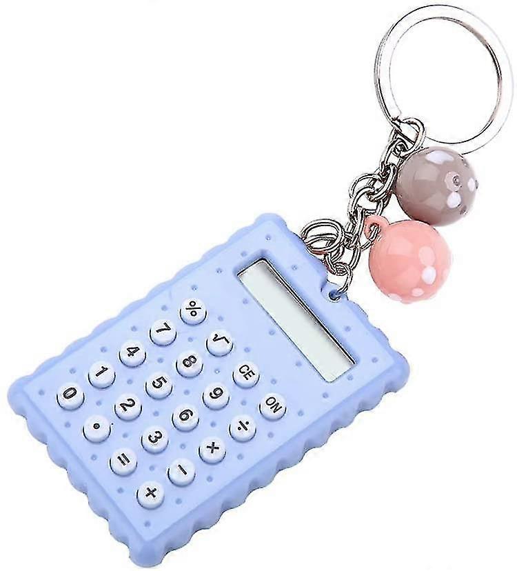 2023 - Mini Portable Cute Cookies Style Key Chain Calculator Candy Color Pocket Calculator Purple