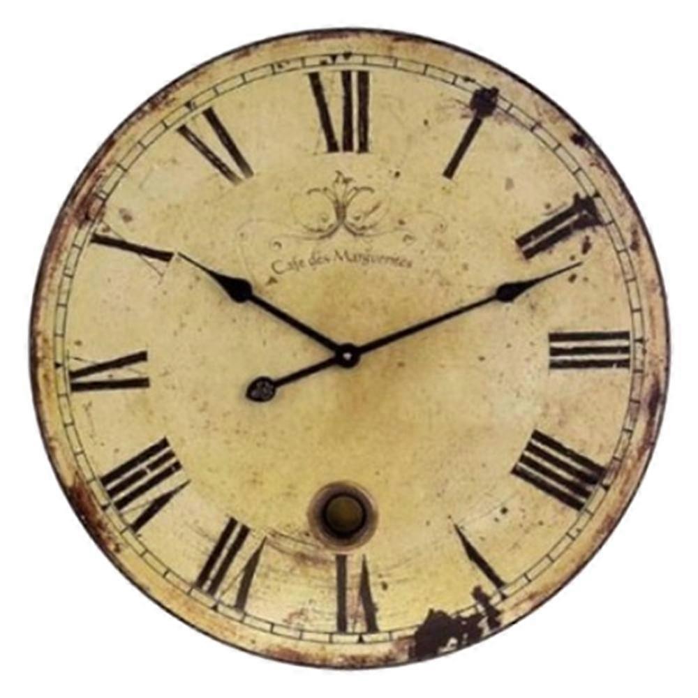 Hang Wall Clock Wooden Sildent Quartz