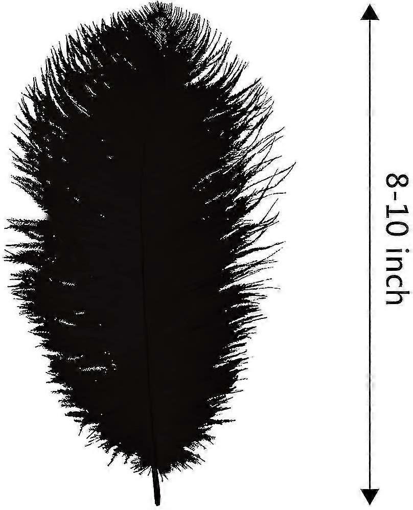 20 قطعة الطبيعية ريش النعام الأسود أعمدة 8-10 بوصة (20-25 سم) السائبة للحزب ، عيد الفصح ، غاتسبي الزينة