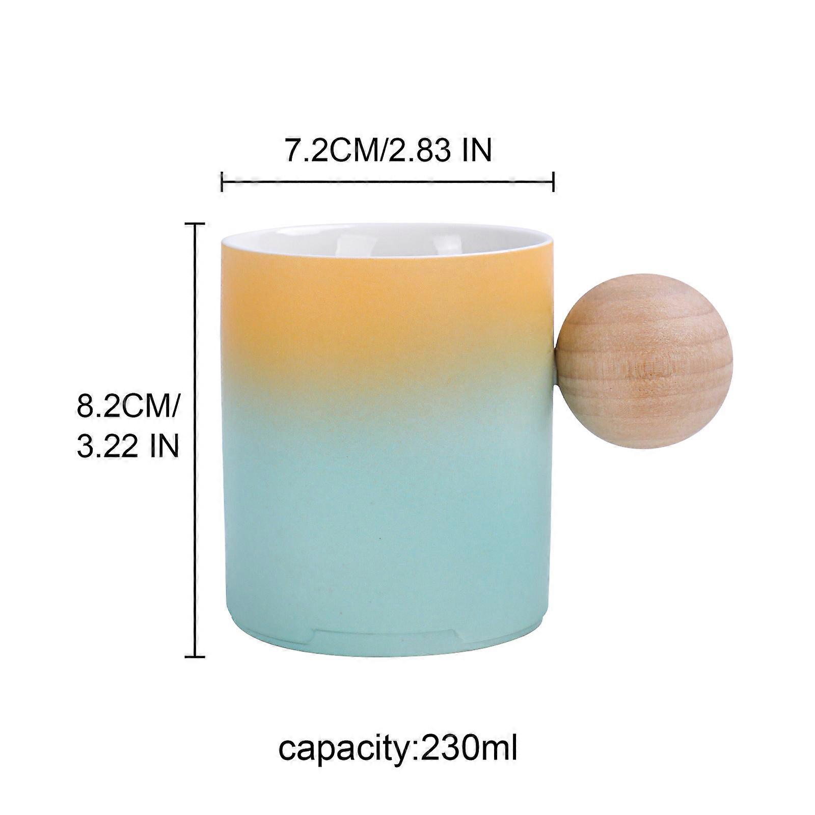 230ml Ceramic Unique Chocolate Creative Multipurpose Teacup With Wood Ball Handle