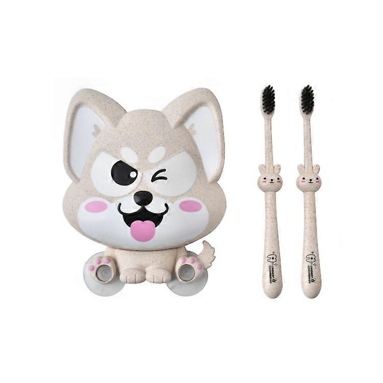 Cartoon Dog Toothbrush Toothpaste Suction Wall Shelf